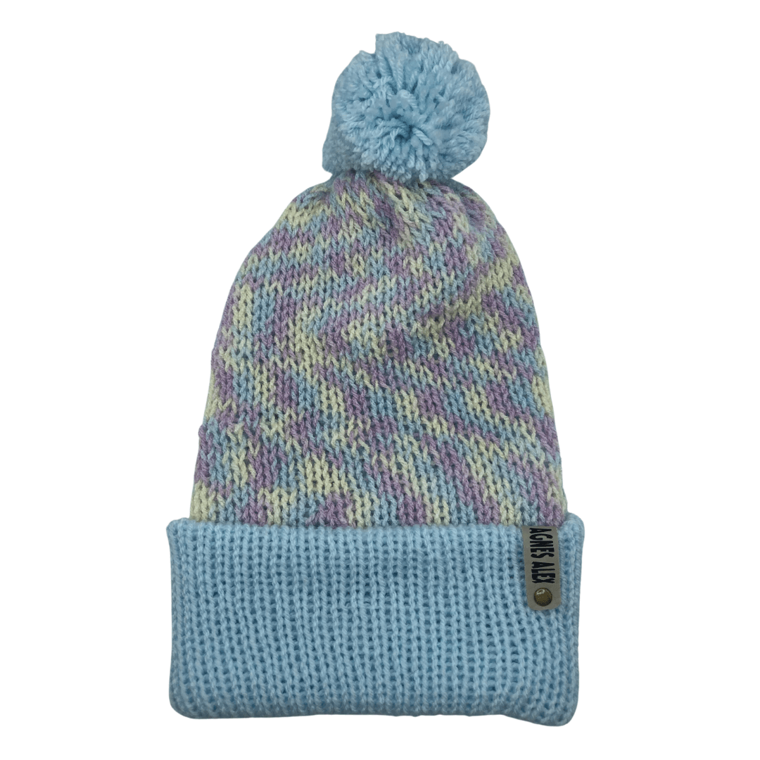 Gigi Baby Blue Beanie Bobble Hat - AGNES ALEX