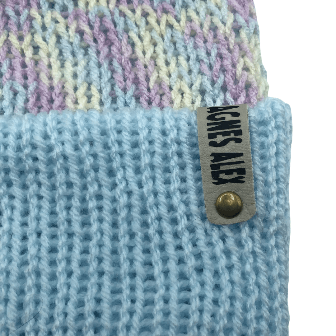 Gigi Baby Blue Beanie Bobble Hat - AGNES ALEX