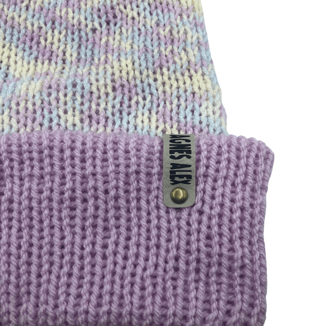 Gigi Lilac Beanie Bobble Hat - AGNES ALEX