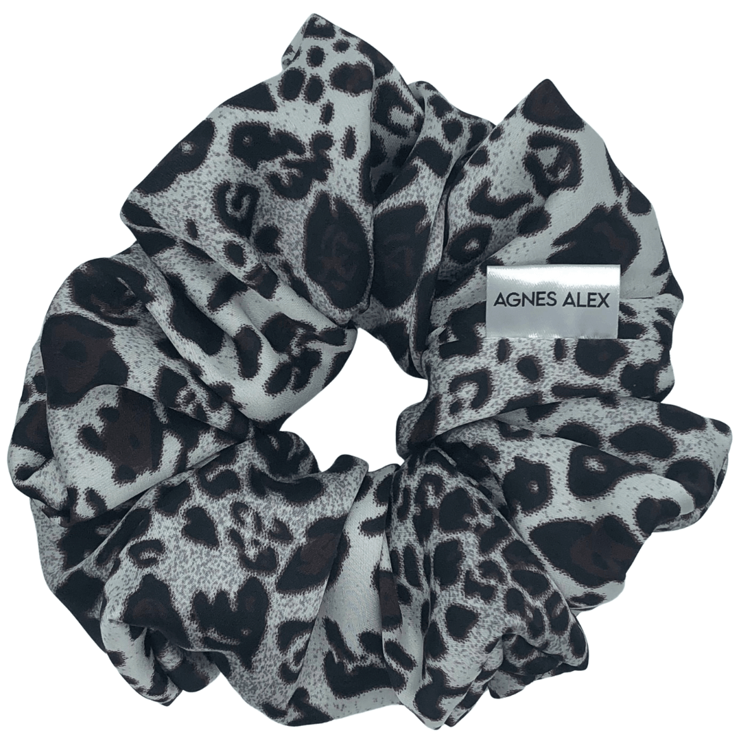 Leopard Silver Scrunchie Medium - AGNES ALEX