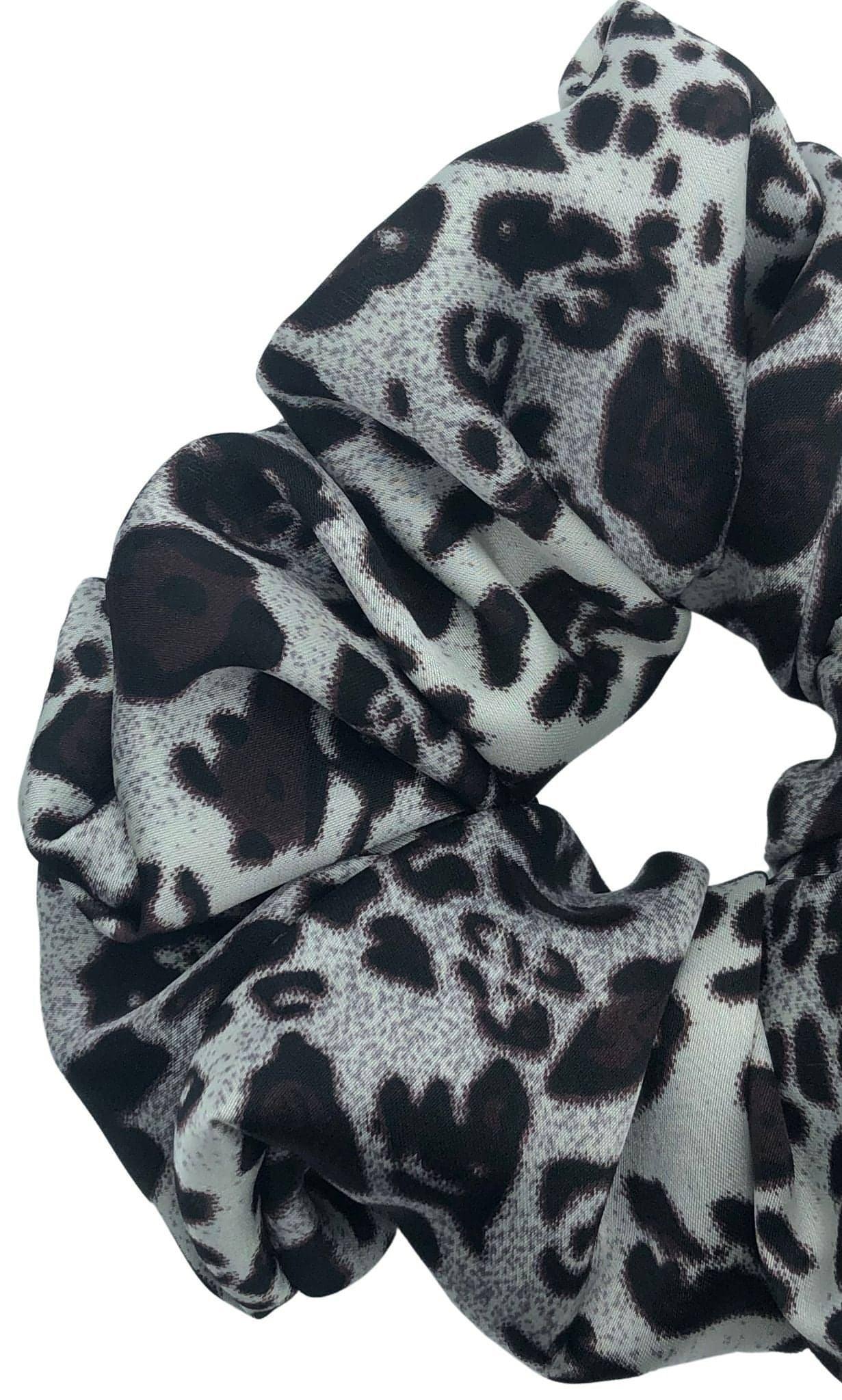 Leopard Silver Scrunchie Medium - AGNES ALEX