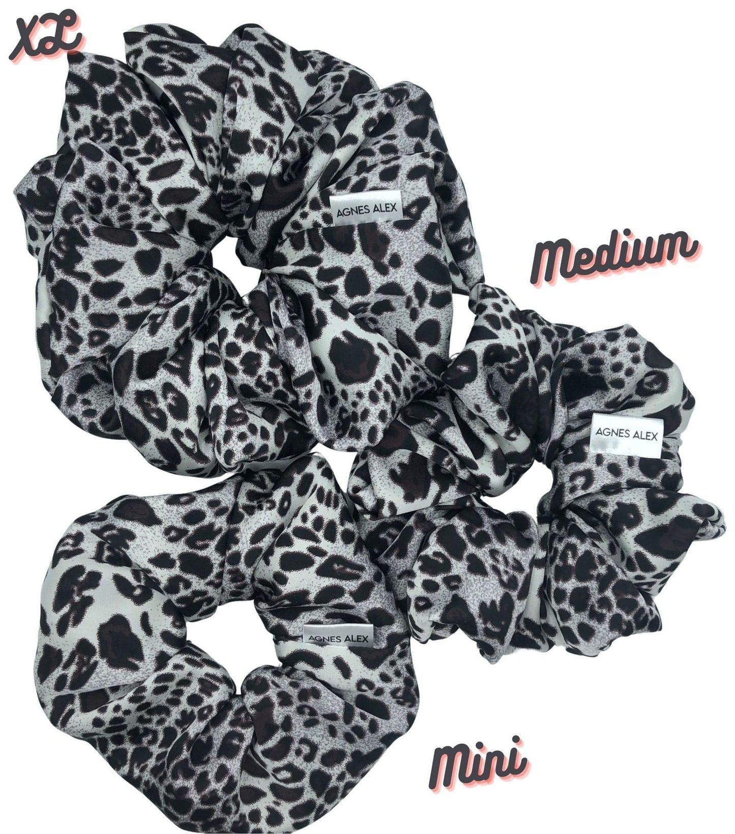 Leopard Silver Scrunchie Medium - AGNES ALEX