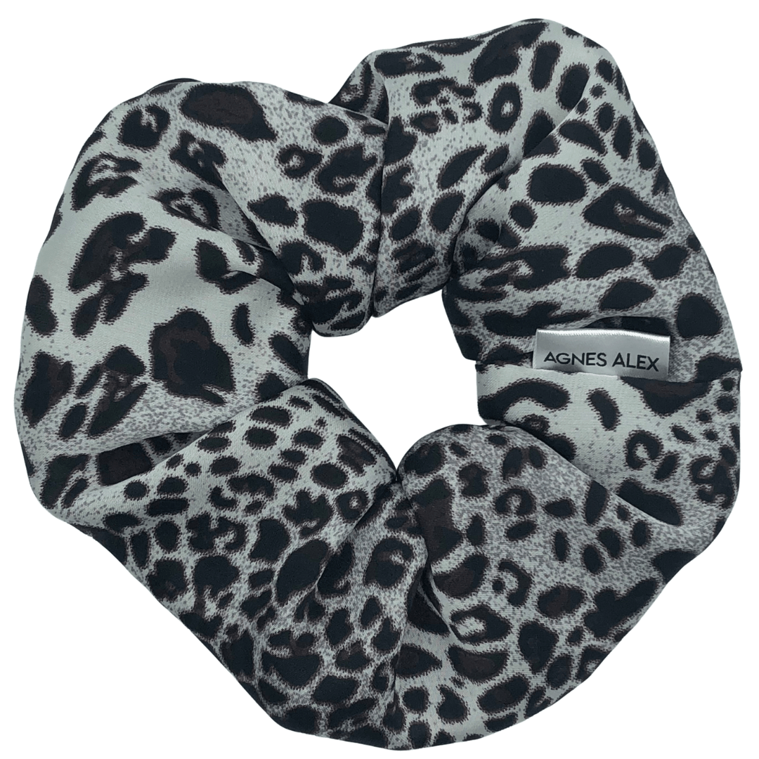 Leopard Silver Scrunchie Mini - AGNES ALEX