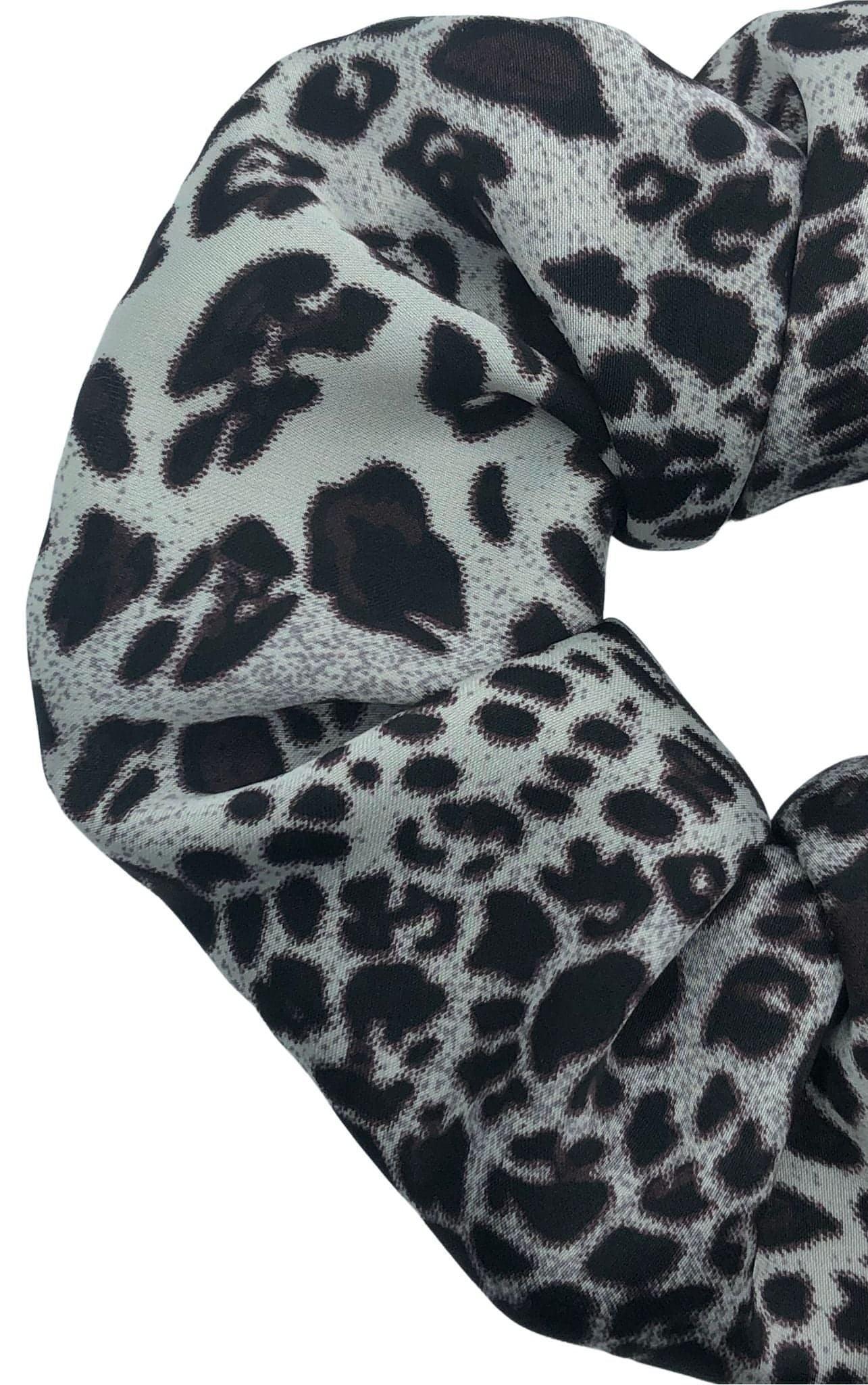 Leopard Silver Scrunchie Mini - AGNES ALEX