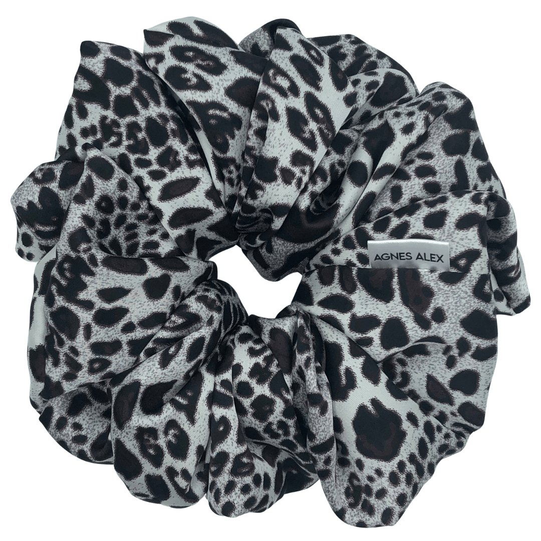 Leopard Silver Scrunchie XL - AGNES ALEX