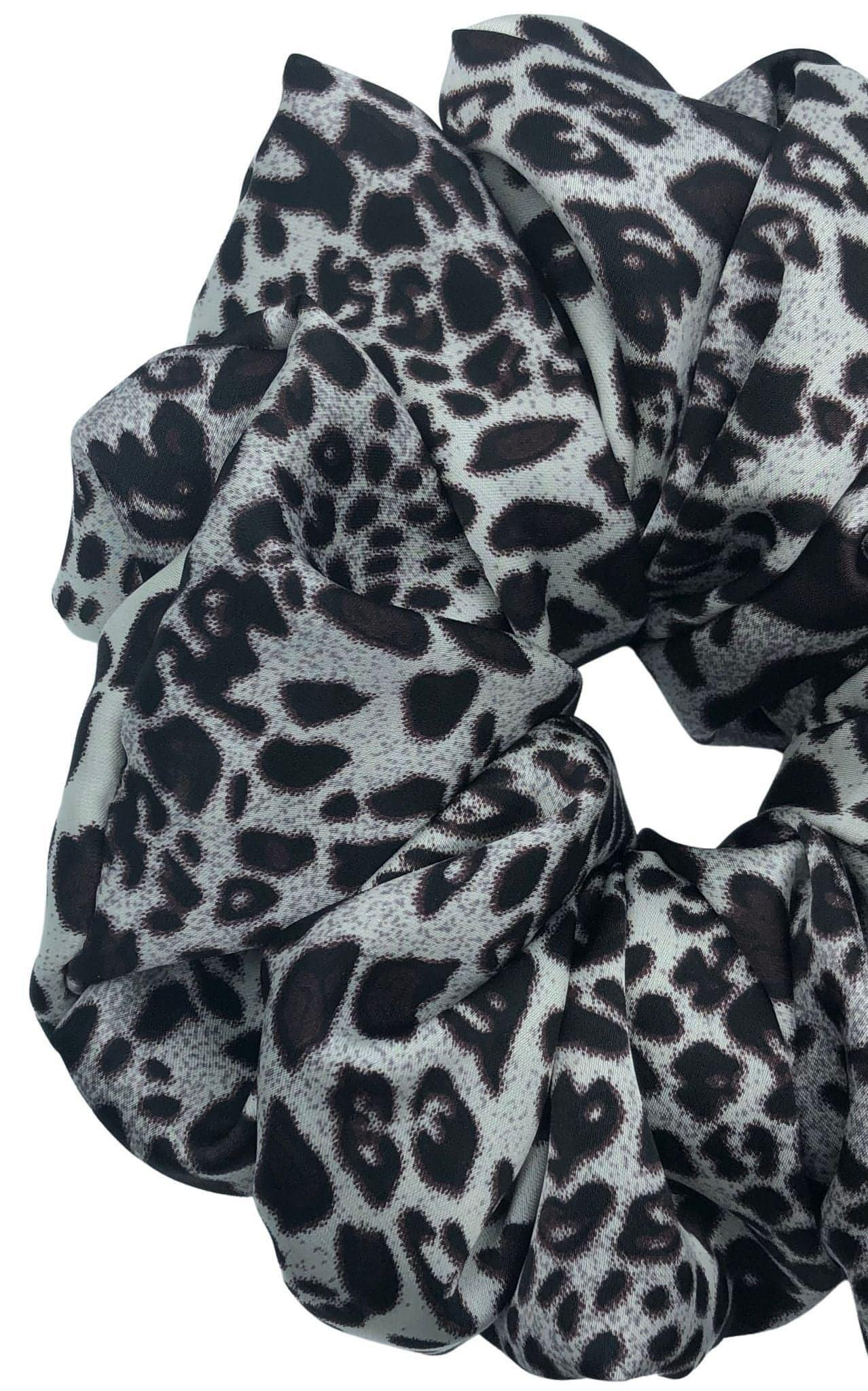 Leopard Silver Scrunchie XL - AGNES ALEX