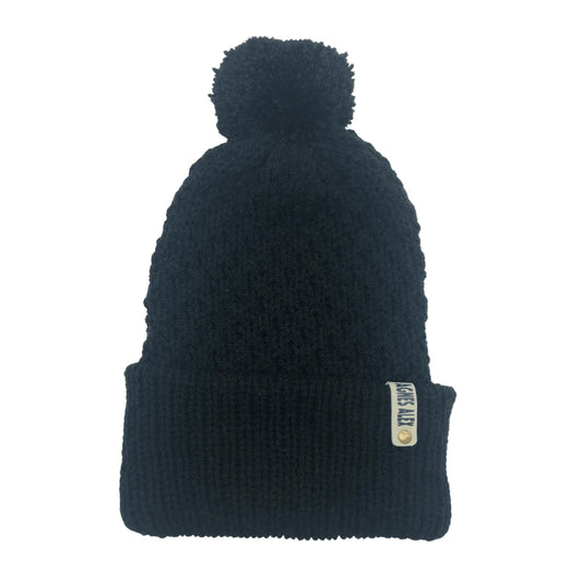 Lewis Black Beanie Bobble Hat - AGNES ALEX