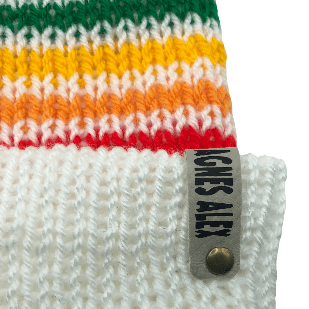 Little Rainbow Beanie Bobble Hat - AGNES ALEX