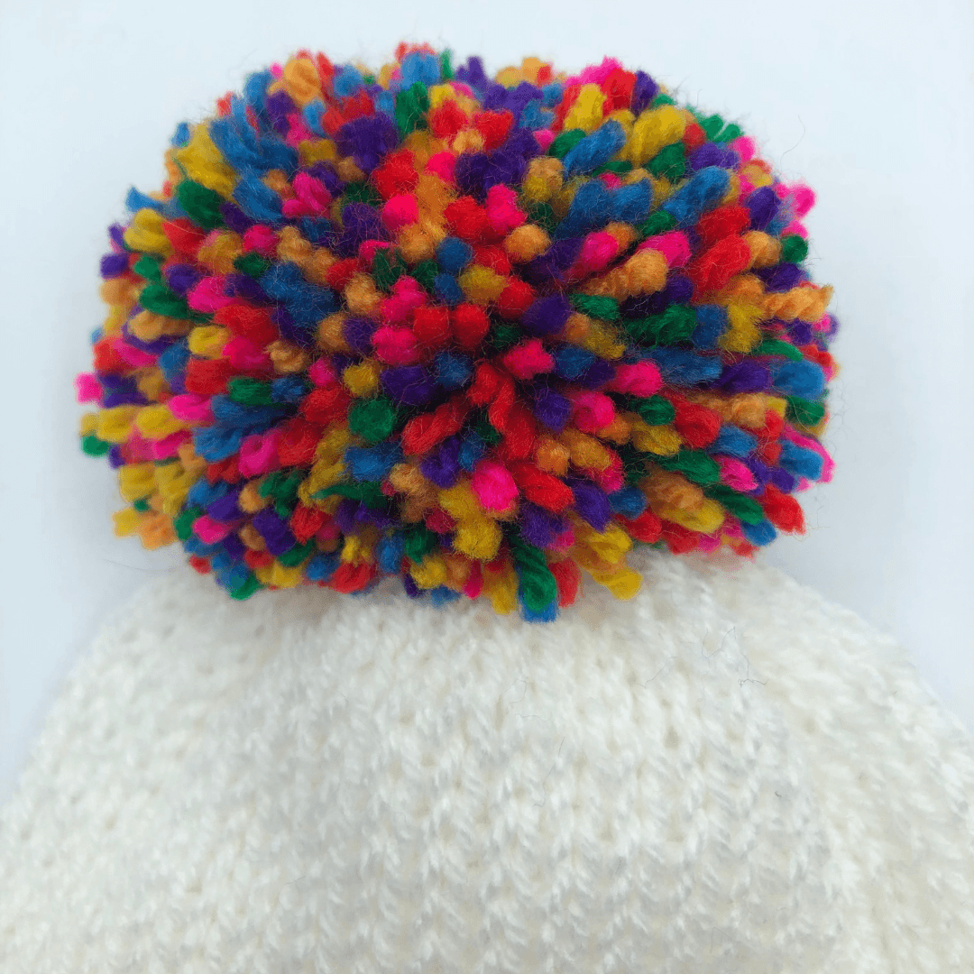 Little Rainbow Beanie Bobble Hat - AGNES ALEX