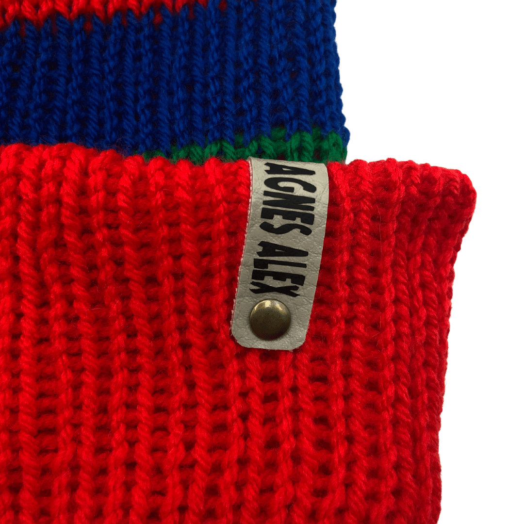 Rainbow Beanie Bobble Hat - AGNES ALEX